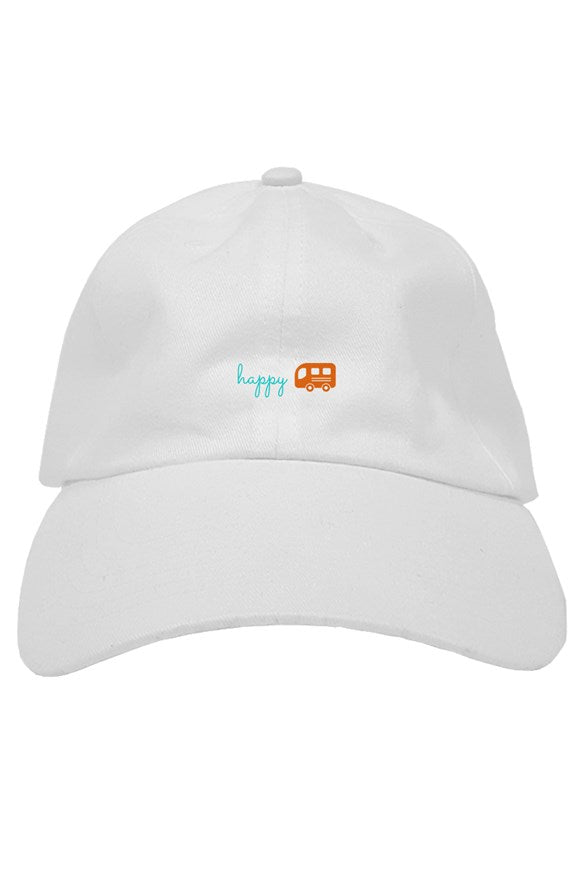 happy camper dad cap wht