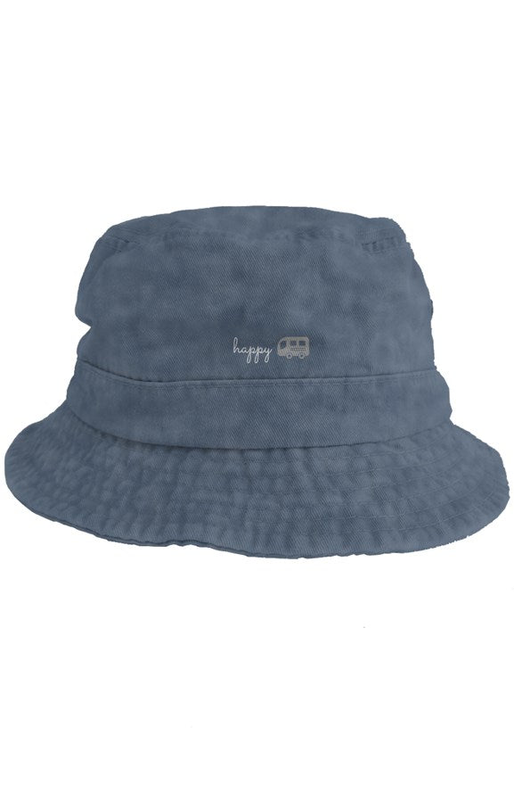 happy camper bucket hat blue