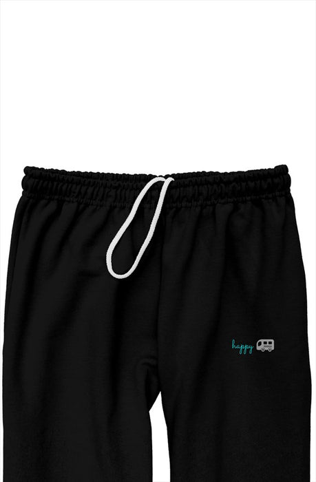 happy camper black relaxed sweatpants